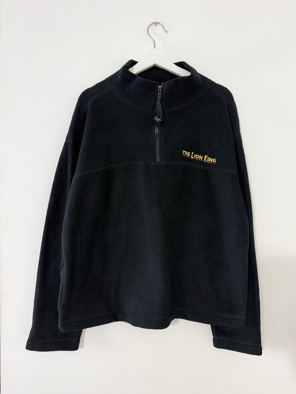 Disney Lion King Broadway Musical Fleece Jacket Pullover 1/4 Zip Black Size L